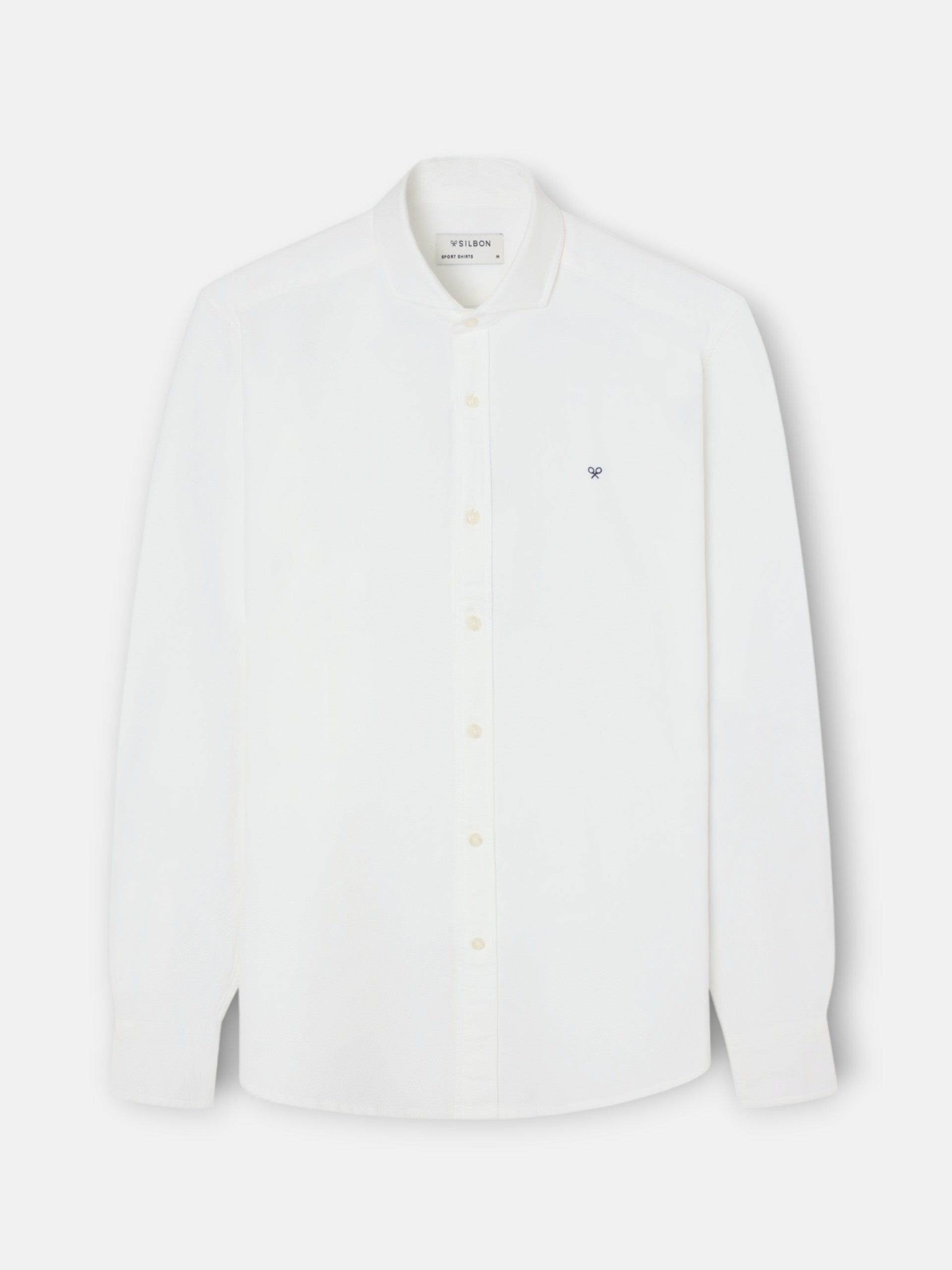 White structured sport shirt