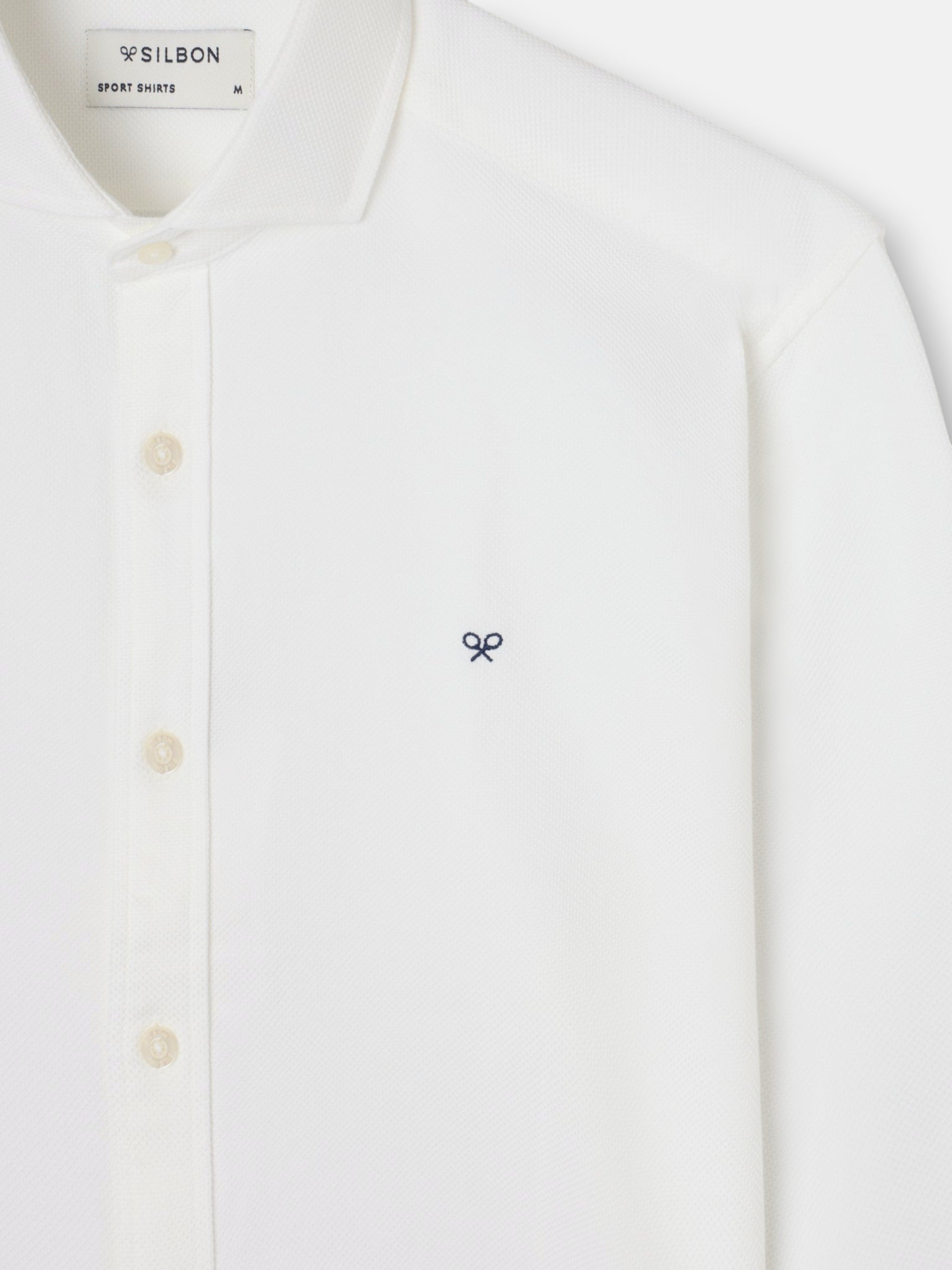 White structured sport shirt