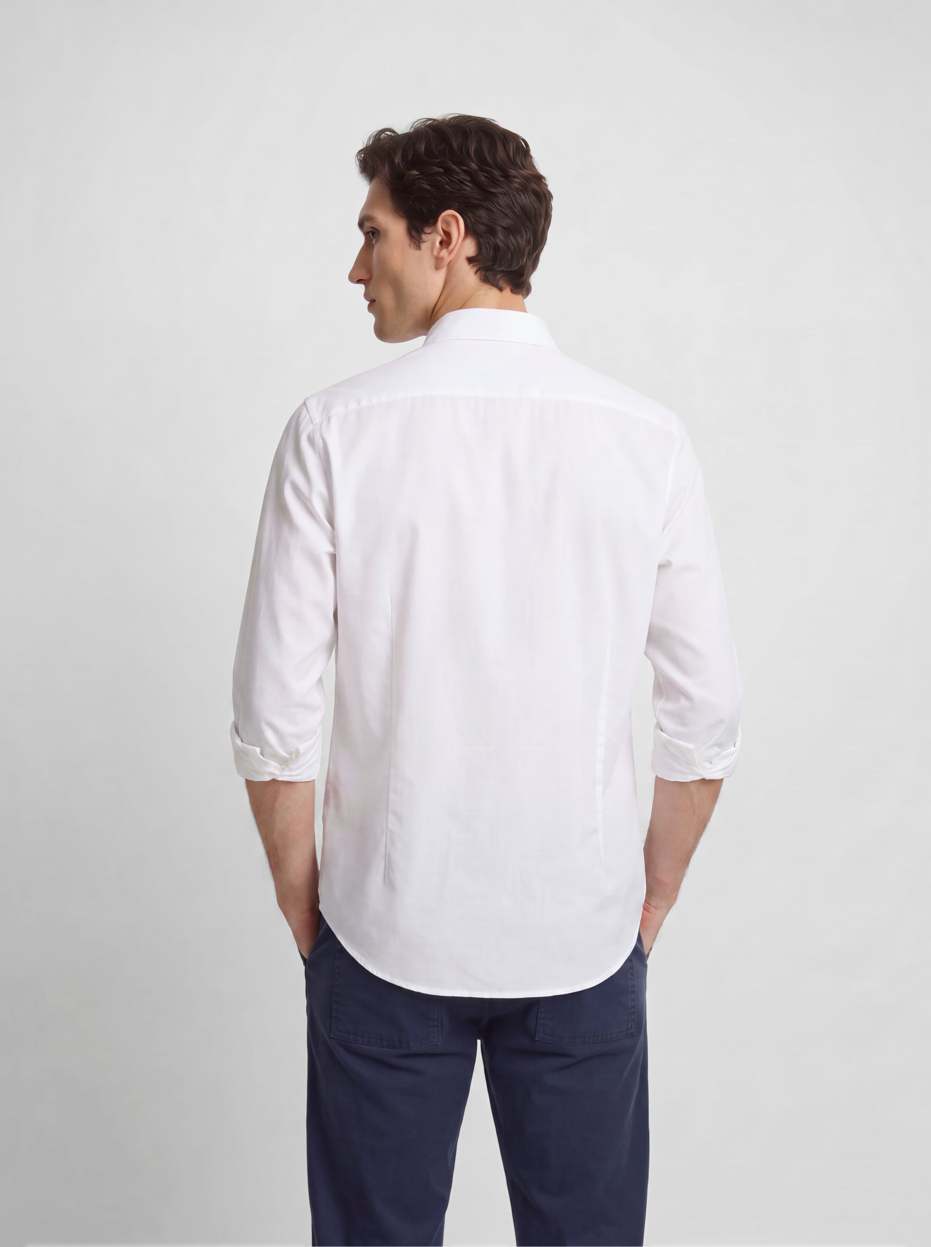 White structured sport shirt