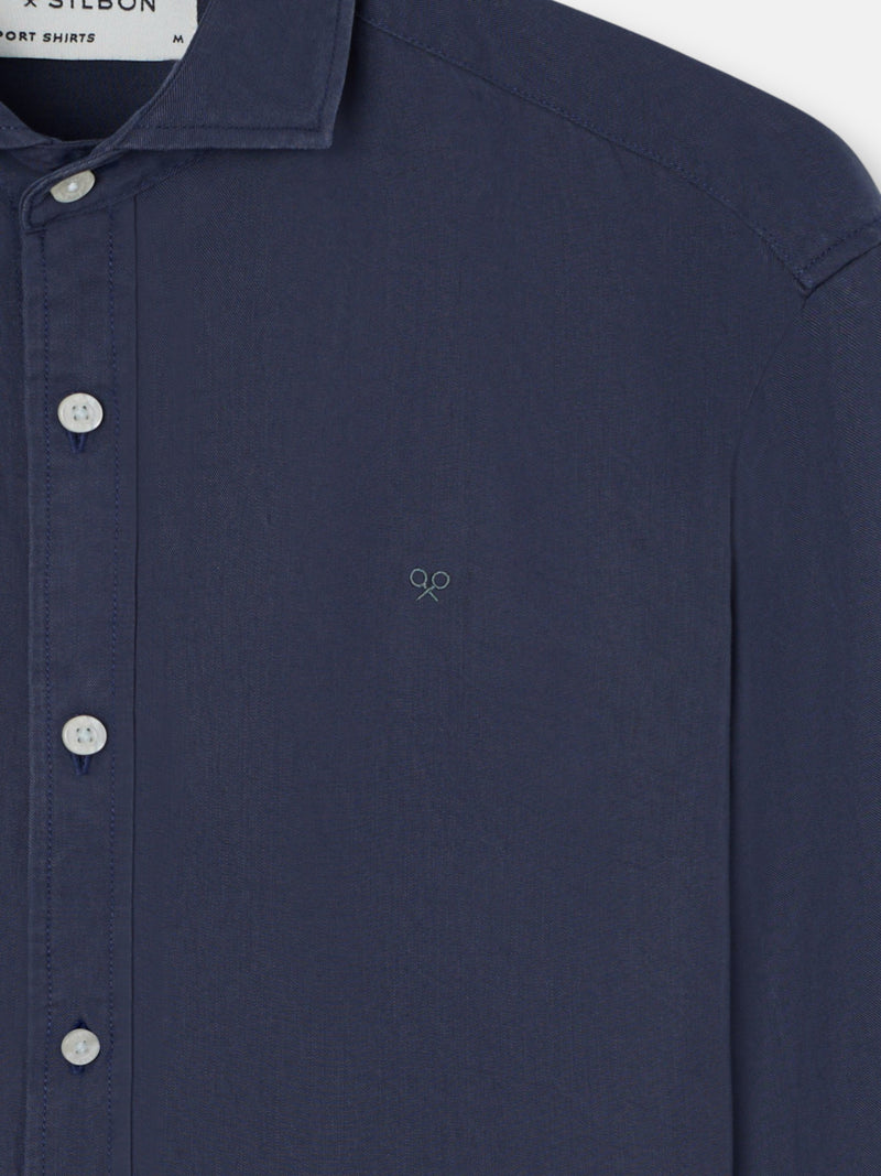 Chemise sport soft bleu marine