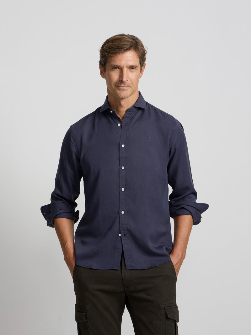 Chemise sport soft bleu marine