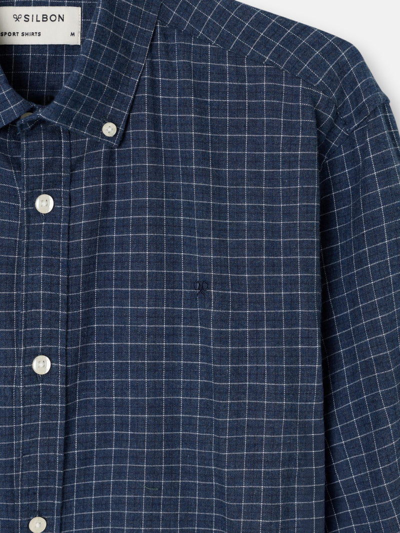 Camisa sport warm cuadritos navy