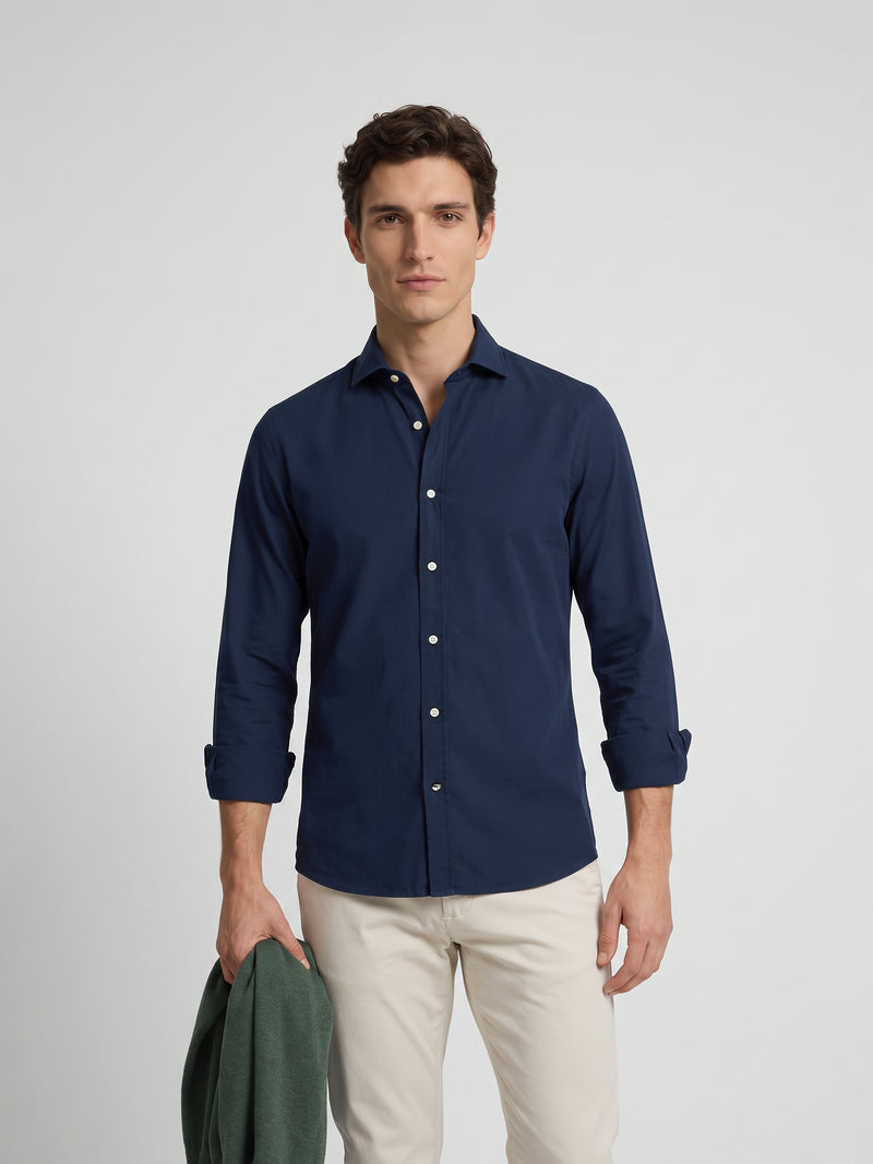 Navy pique sport shirt