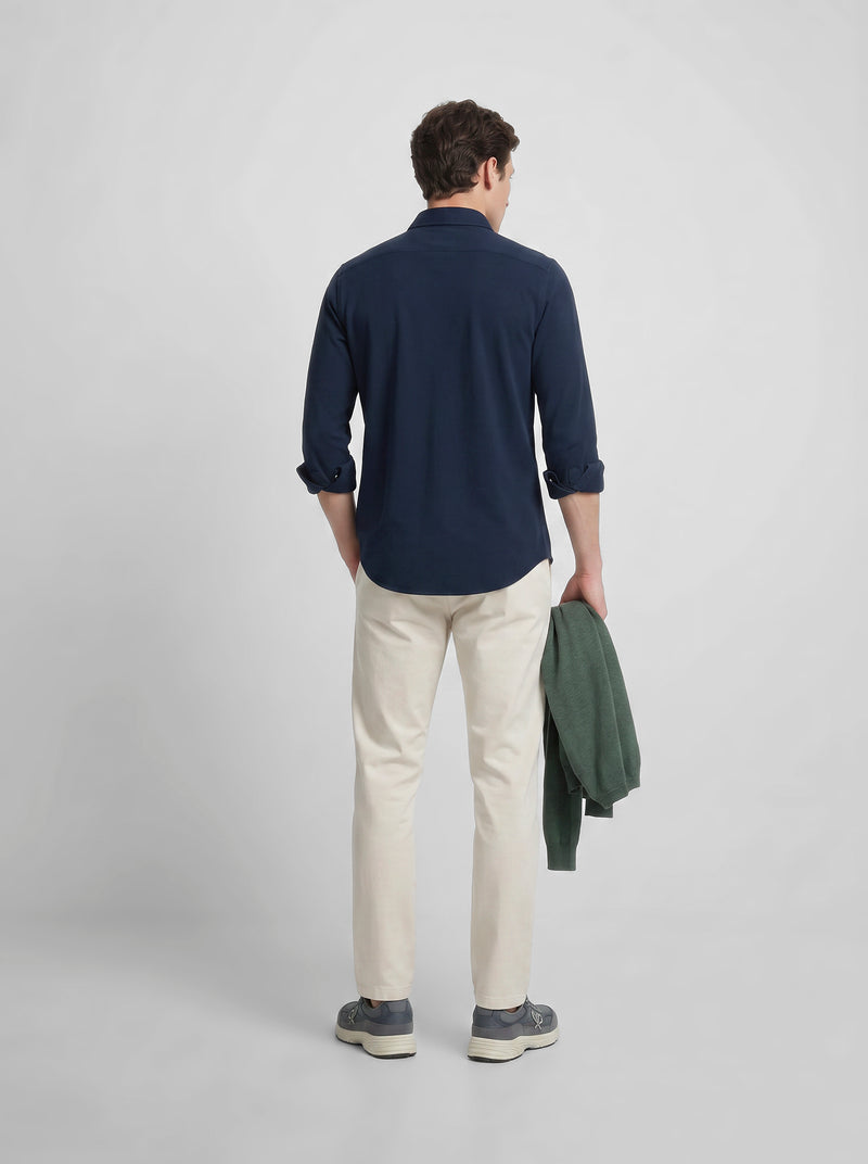 Navy pique sport shirt