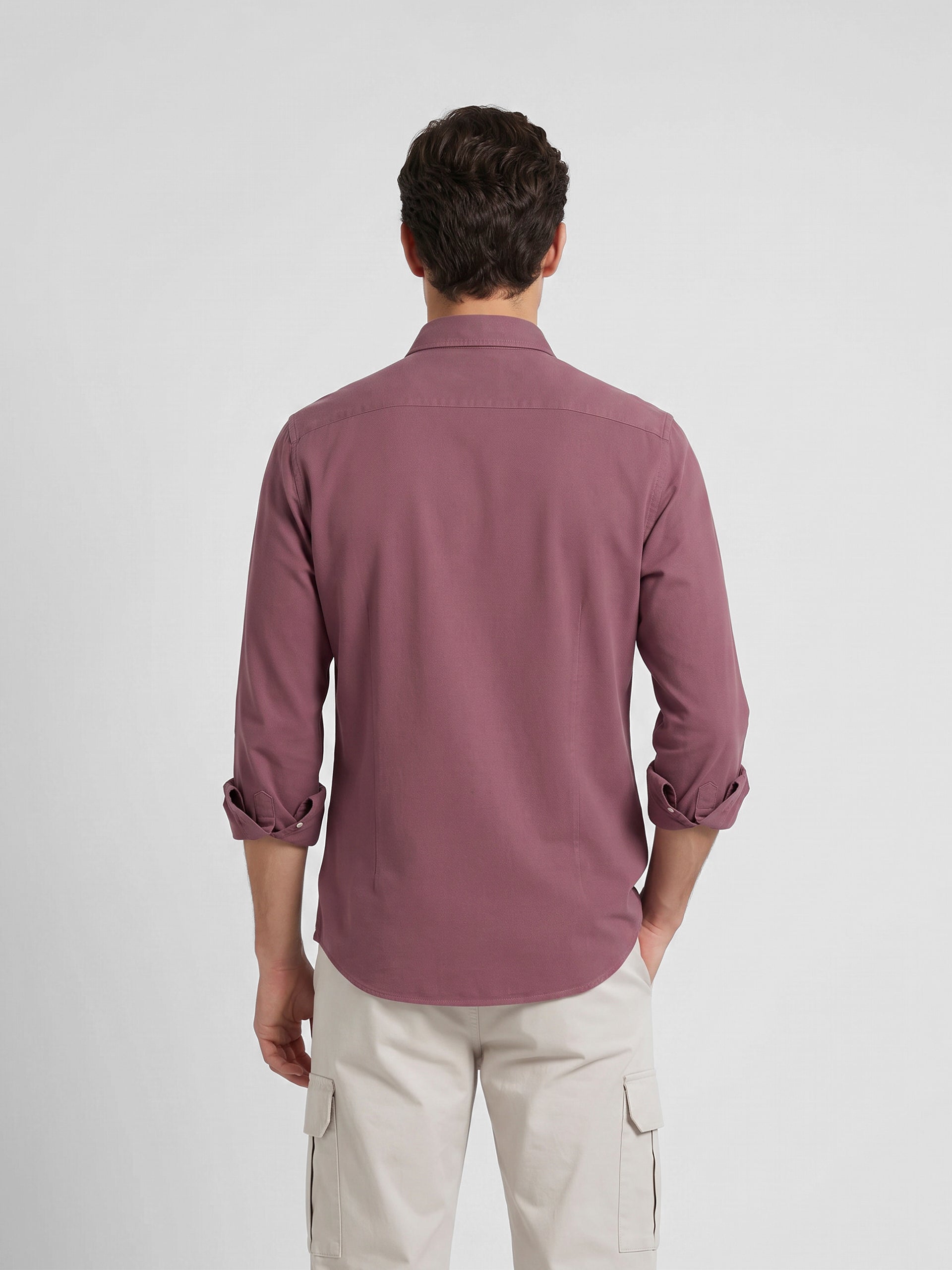 Burgundy structured sport shirt