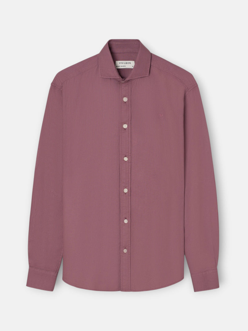 Chemise sport à chevrons bordeaux