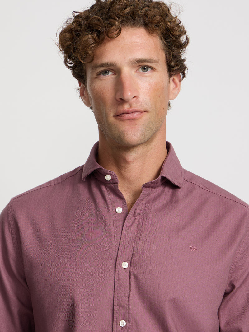 Camisa sport espinha de peixe bordô