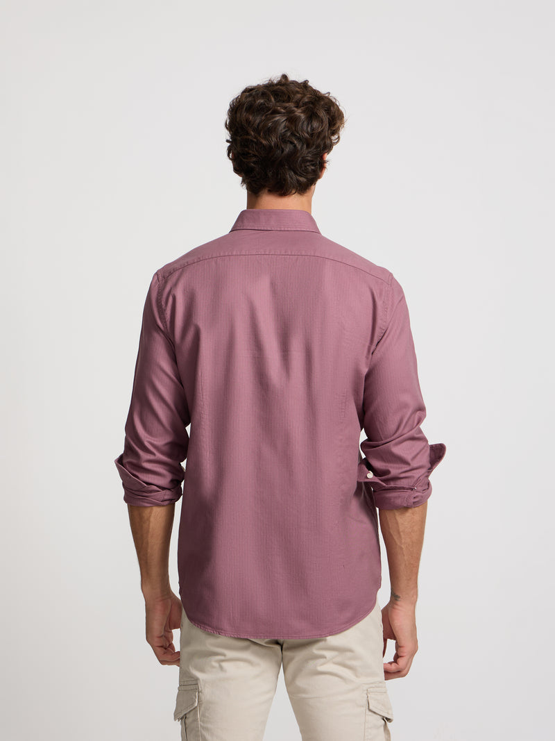 Camisa sport espinha de peixe bordô
