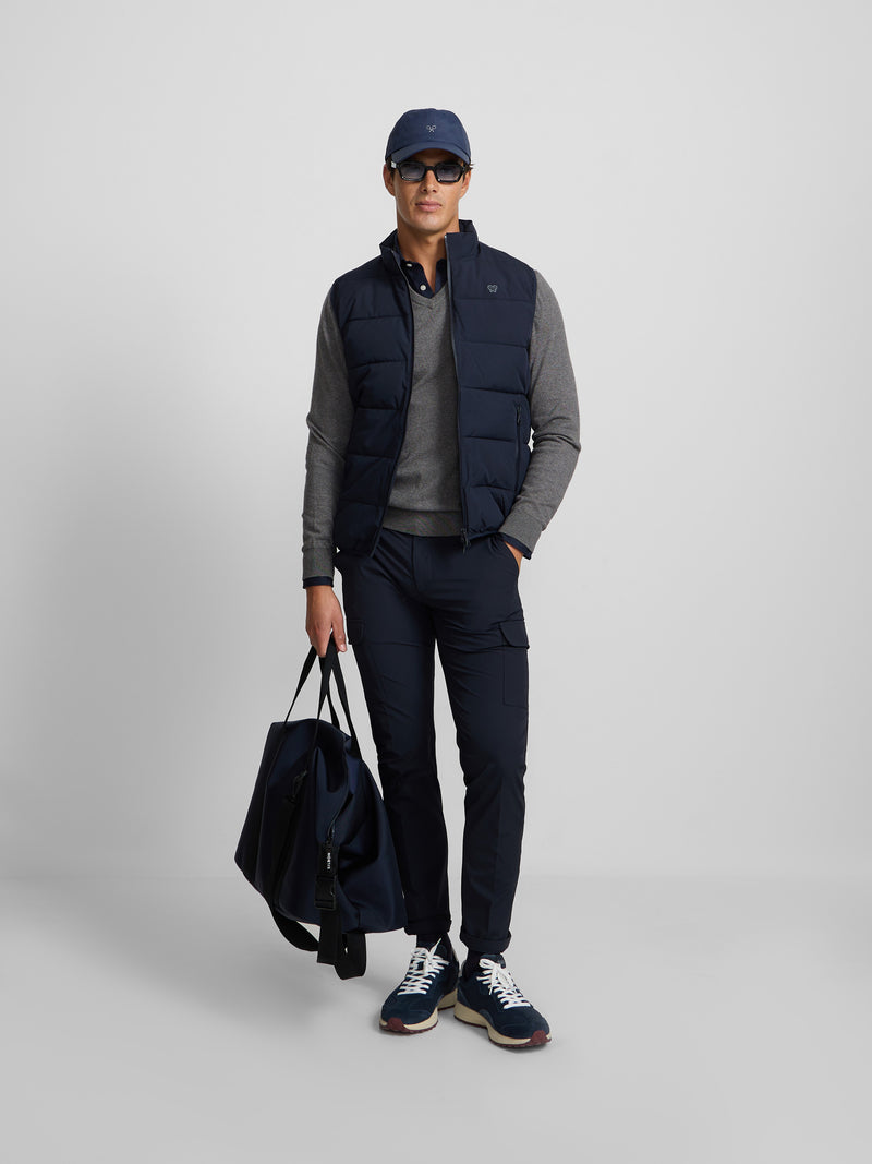 Pantalon cargo sport technique bleu marine
