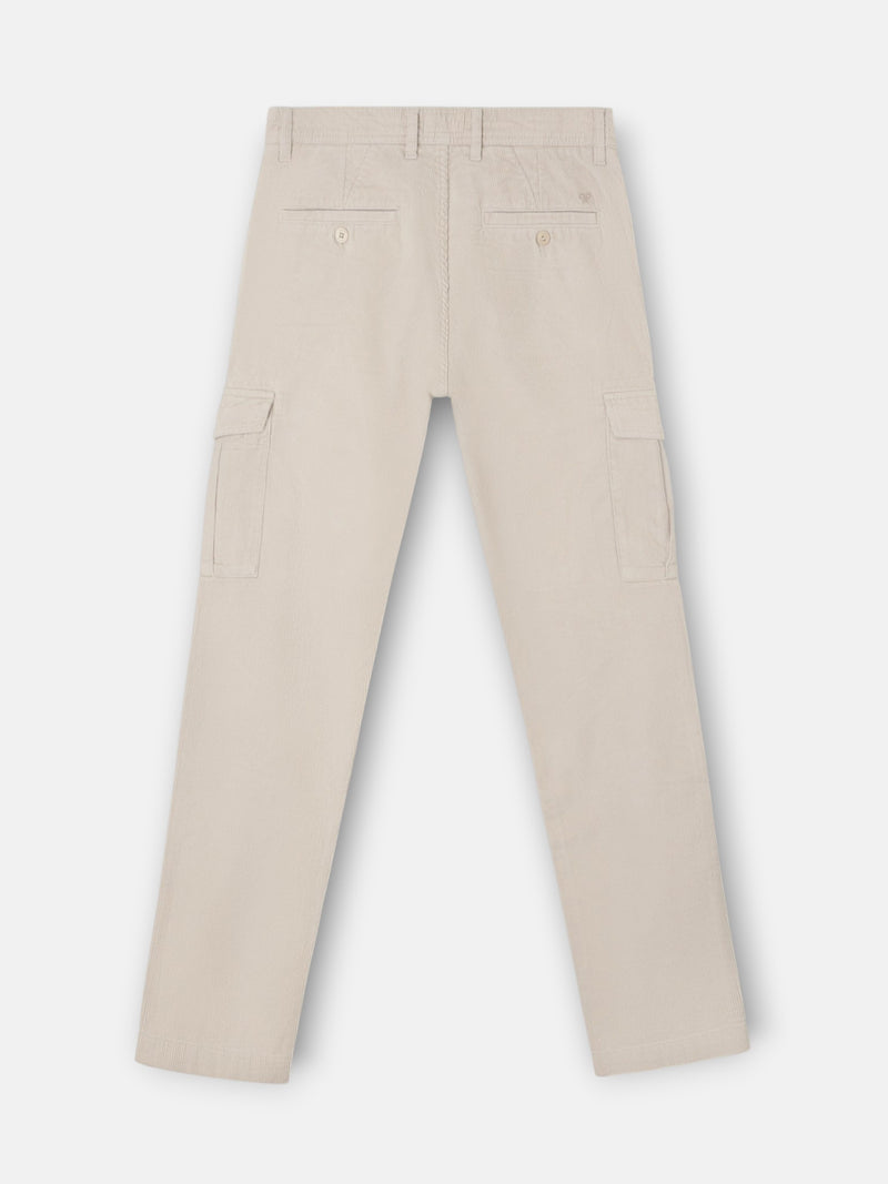 Pantalon sport cargo pana beige
