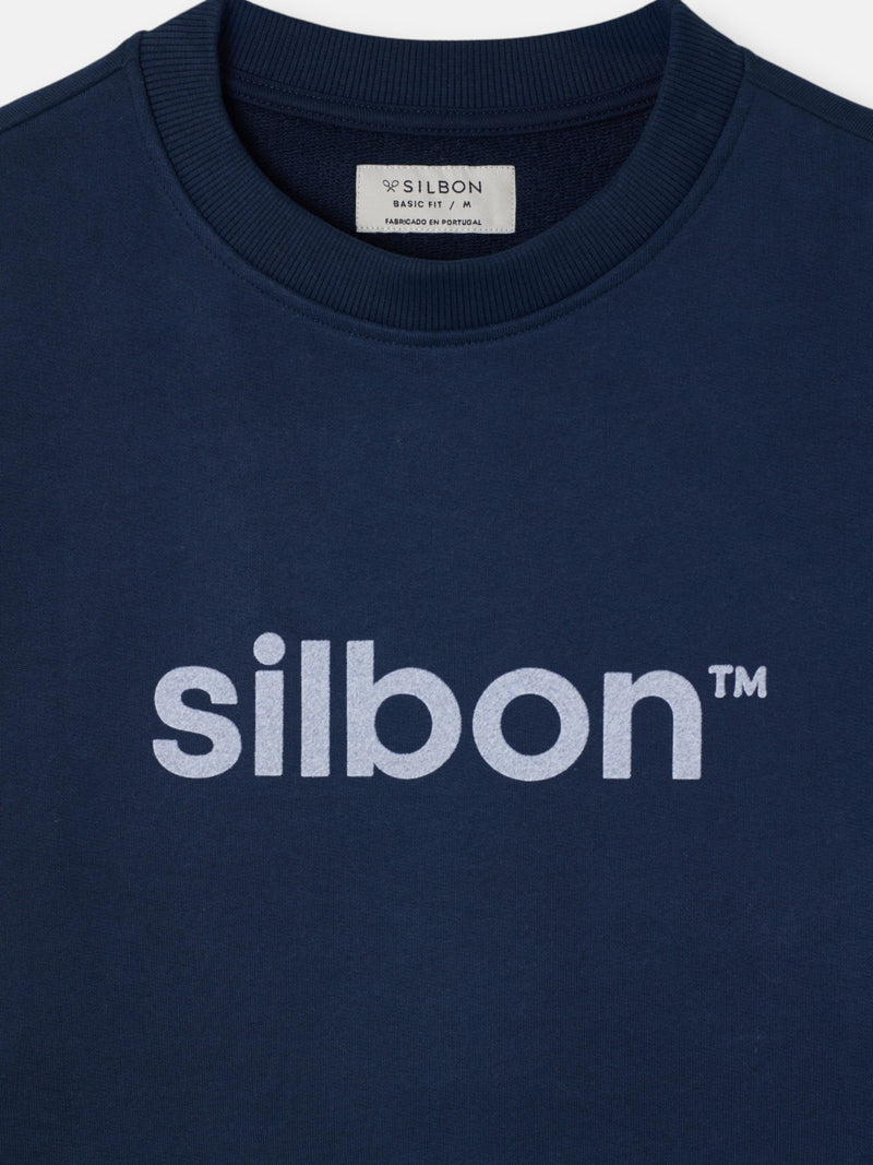 Sudadera Silbon flock azul marino