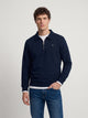 Sudadera media cremallera minilogo azul marino