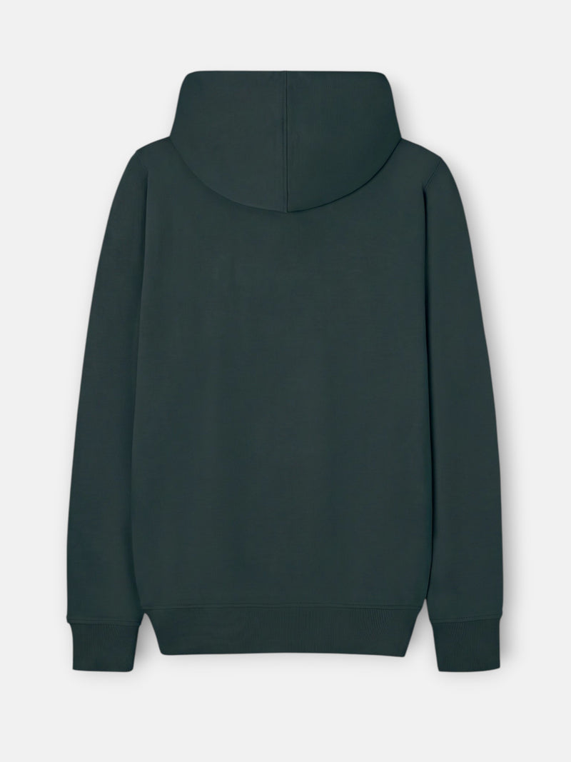 Sweatshirt com capuz e cordão verde escuro