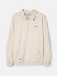 Sudadera relaxed fit media cremallera etiqueta crema
