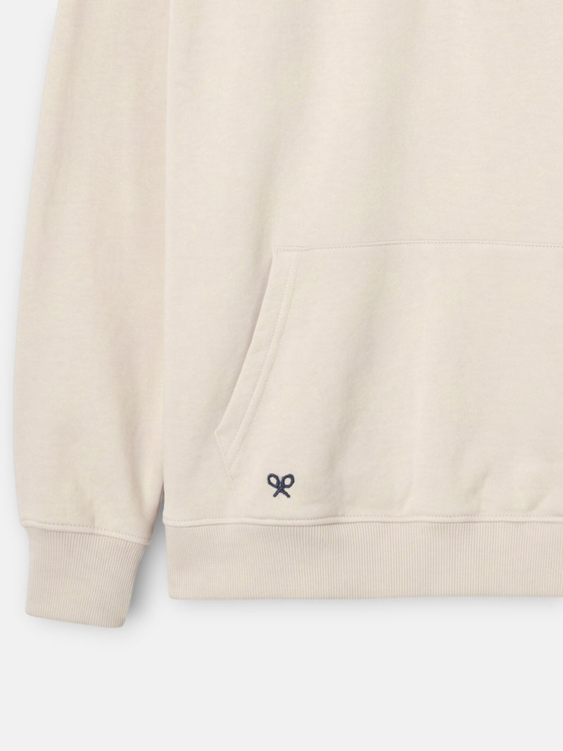 Sweat-shirt coupe décontractée demi-fermeture éclair étiquette crème