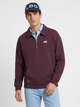 Sweatshirt relaxed fit meia fecho etiqueta bordô