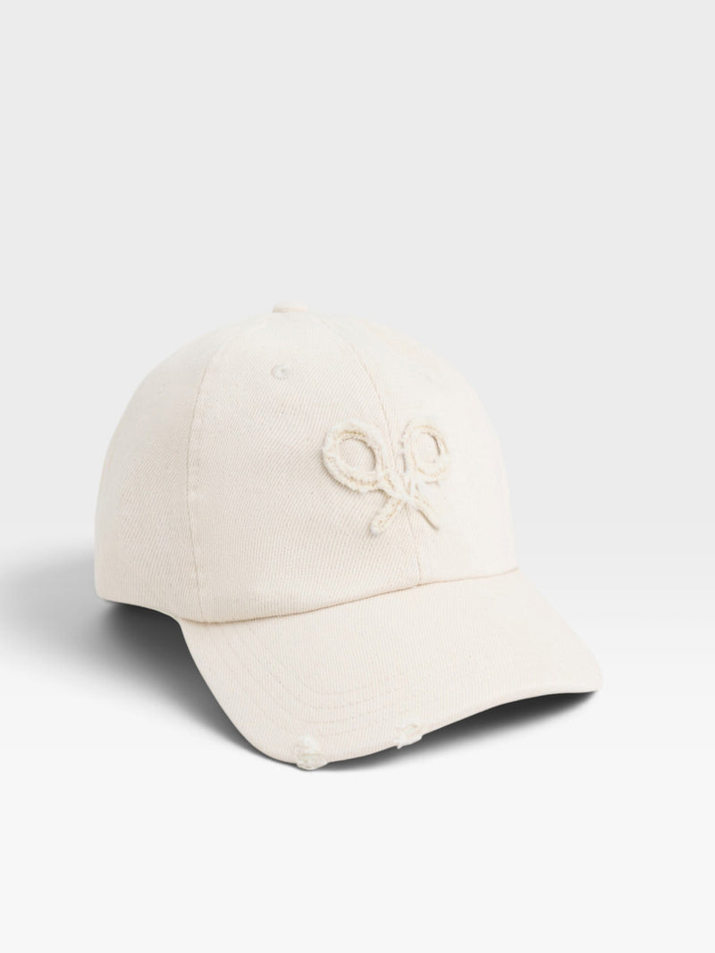 Gorra raqueta relieve beige
