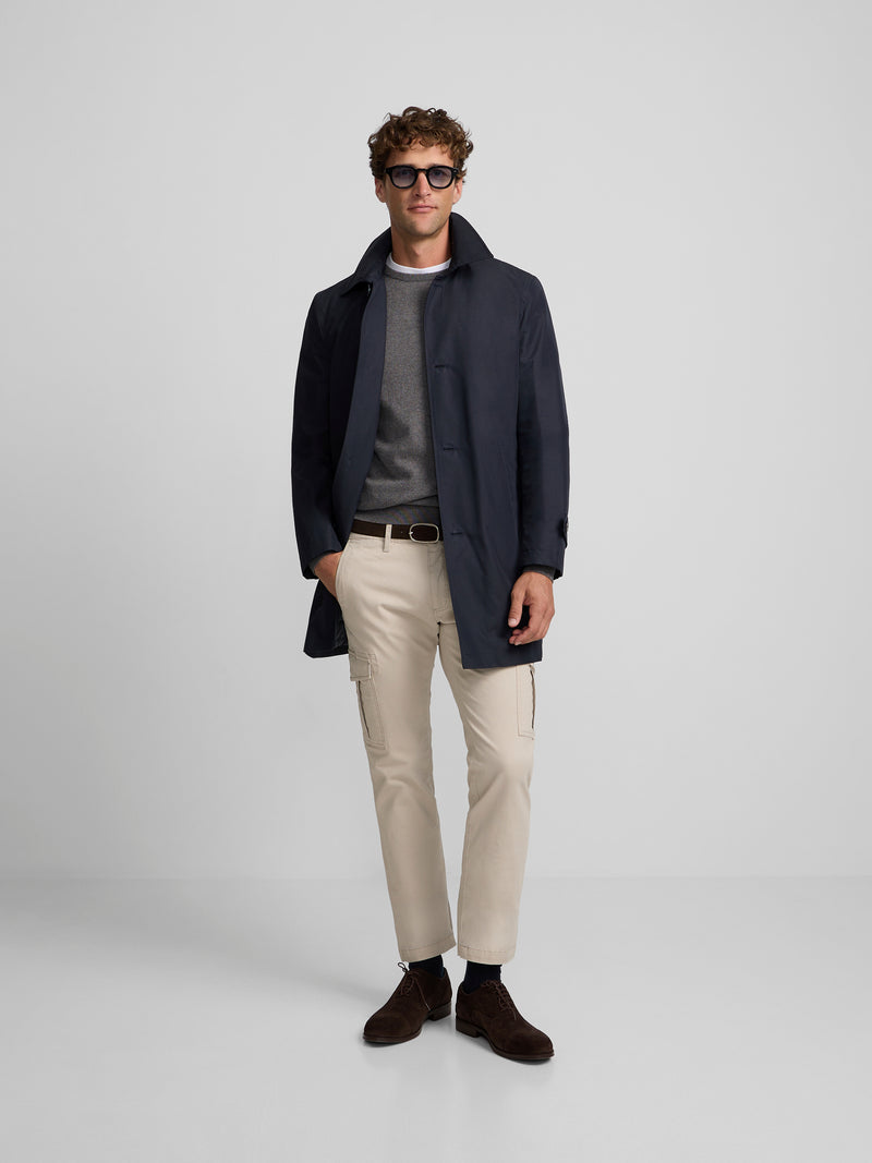 Gabardina corta azul marino