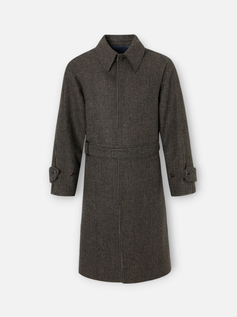 Manteau unique prince de Galles marron