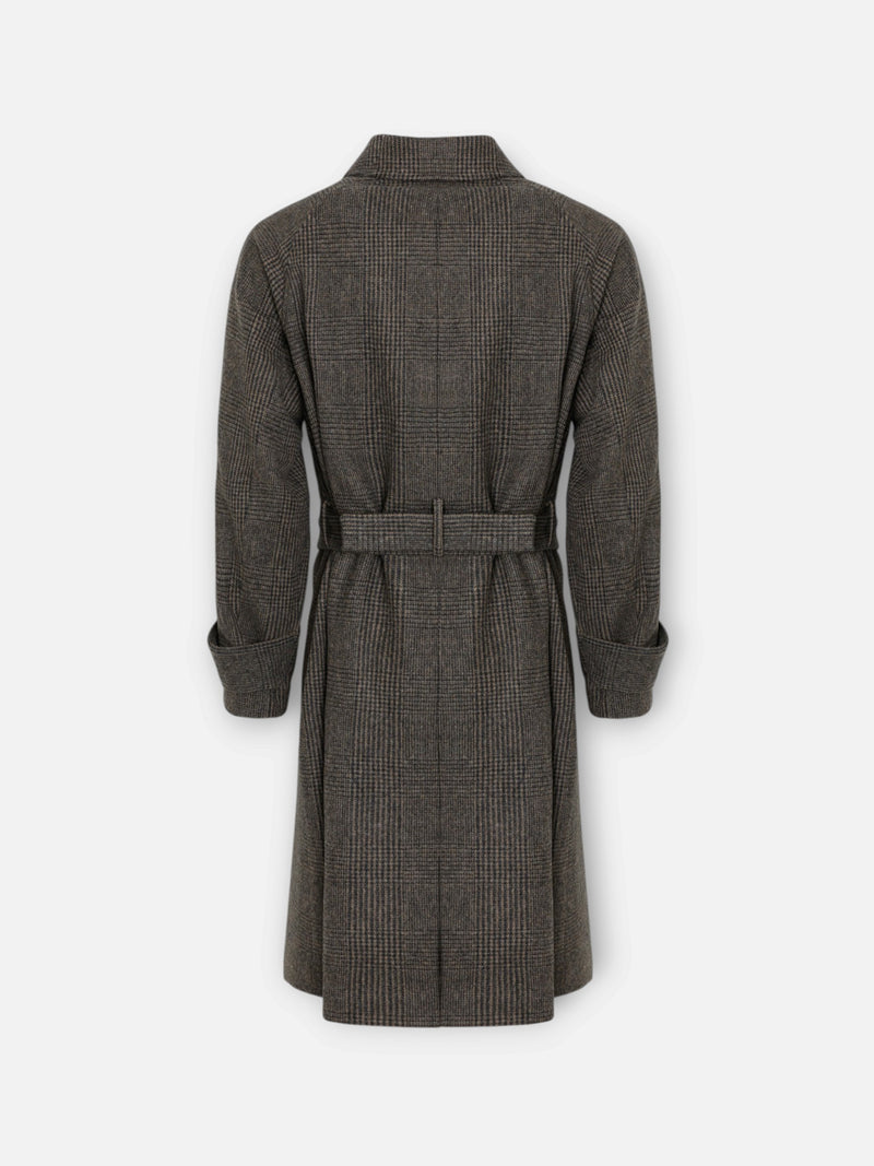 Manteau unique prince de Galles marron