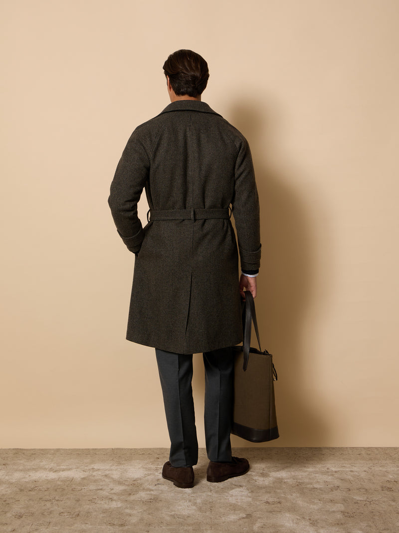 Manteau unique prince de Galles marron