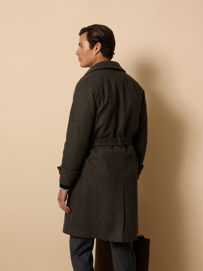 Manteau unique prince de Galles marron