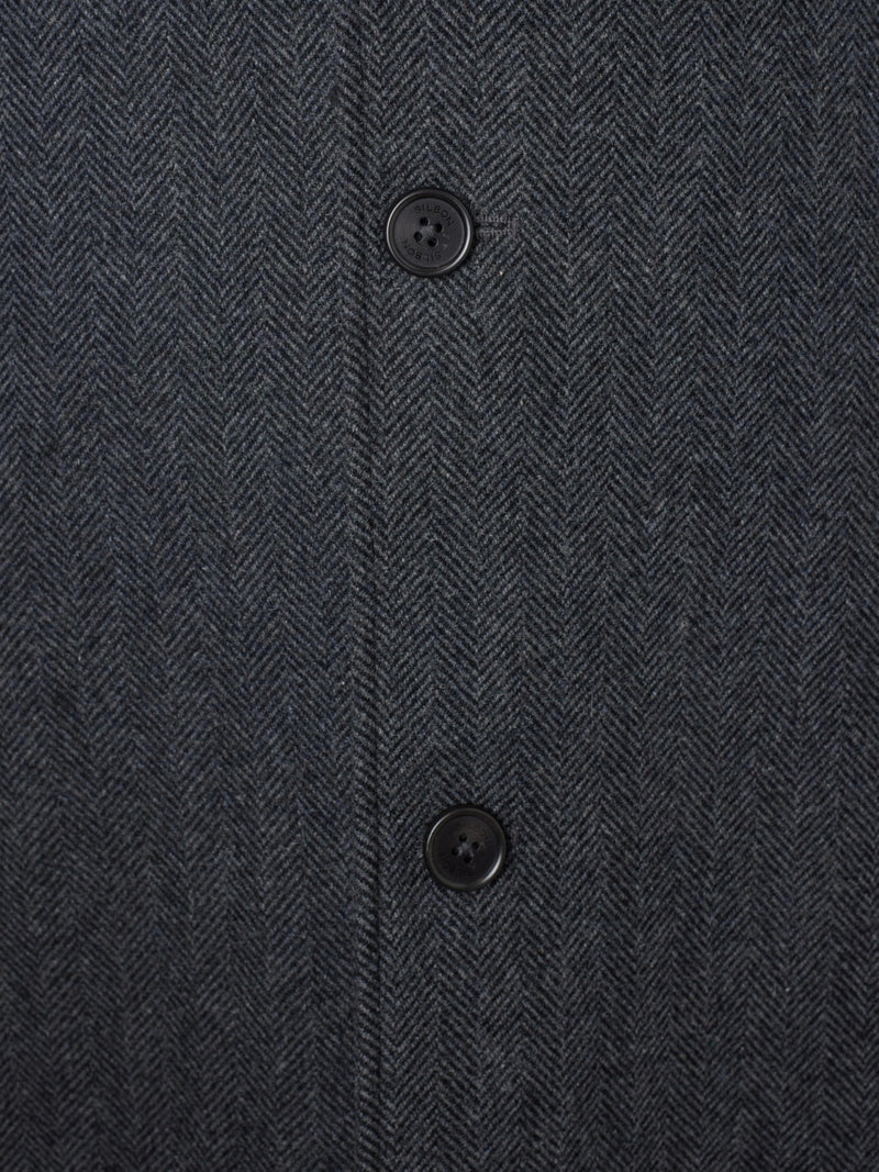 Manteau droit à chevrons gris