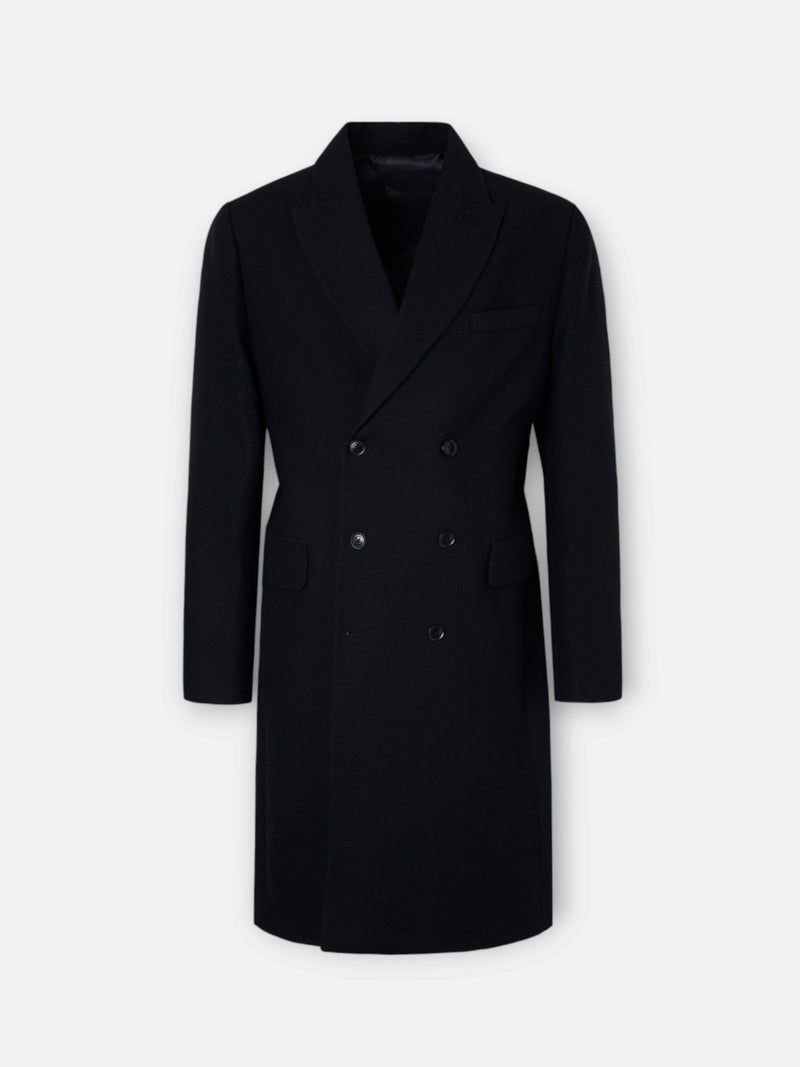 Unique double-breasted black coat
