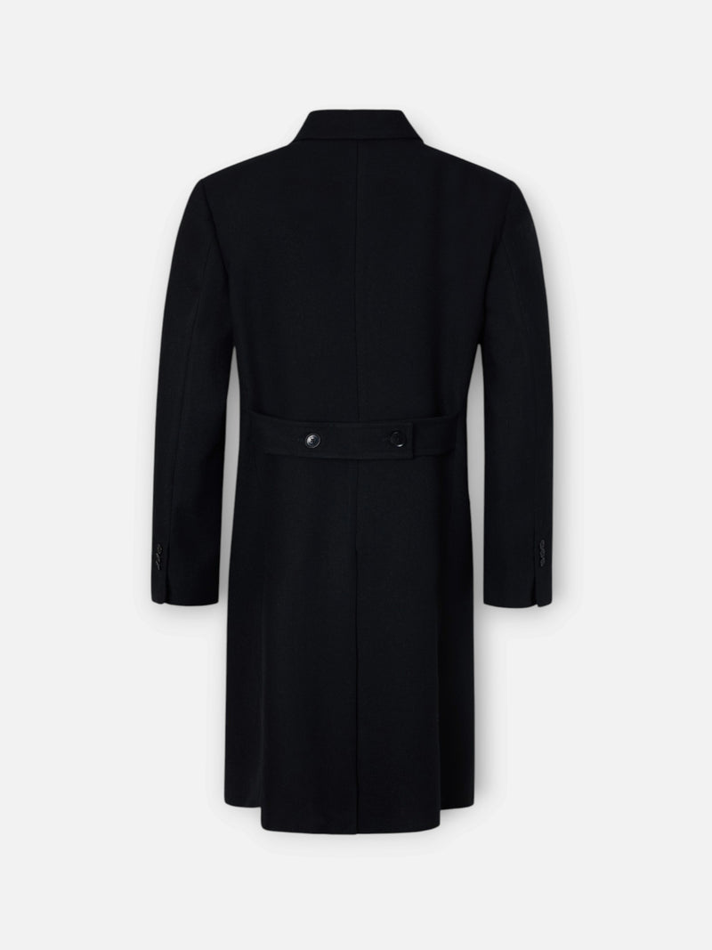 Unique double-breasted black coat