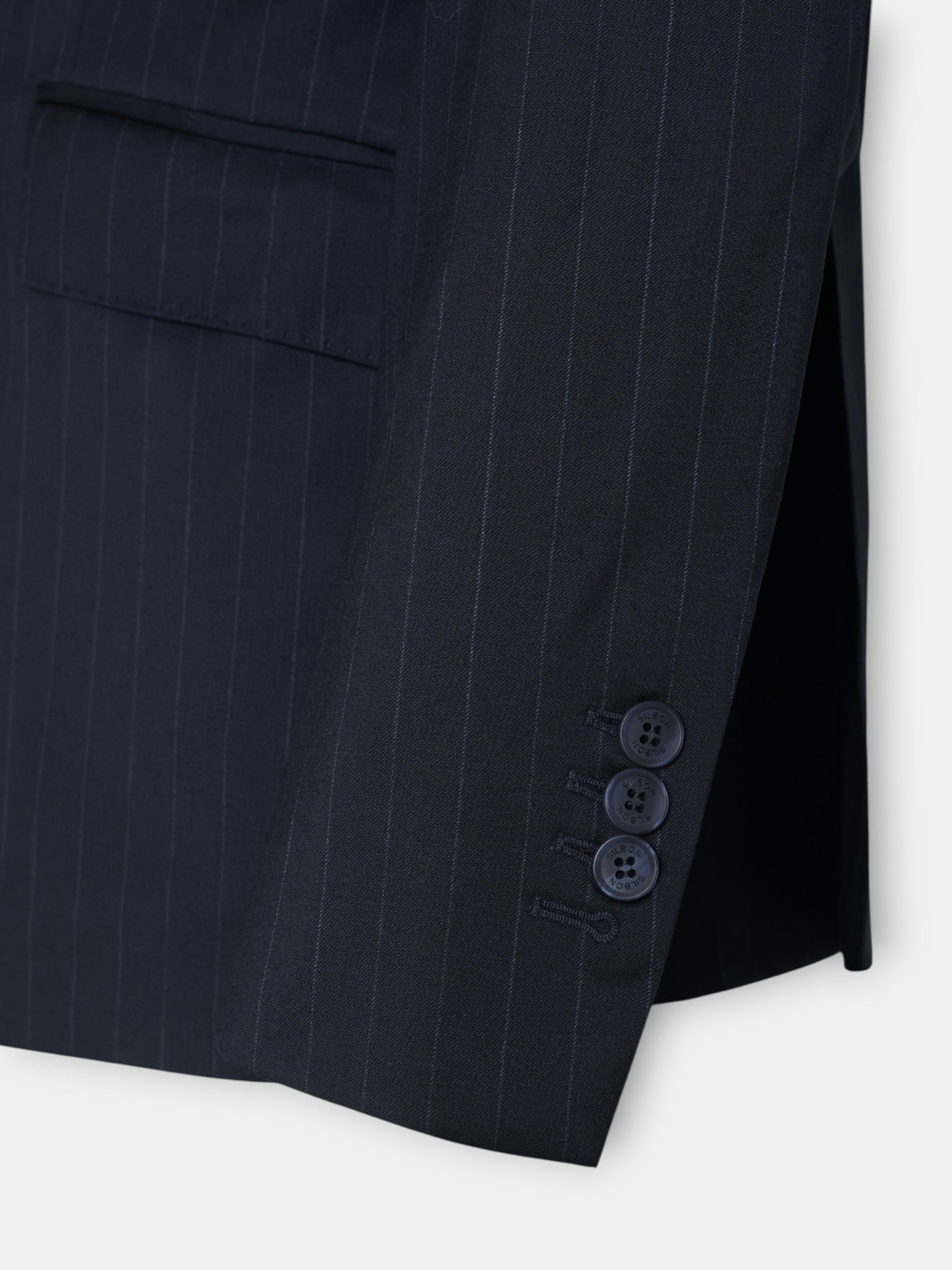 Americana traje cruzado raya diplomatica azul marino