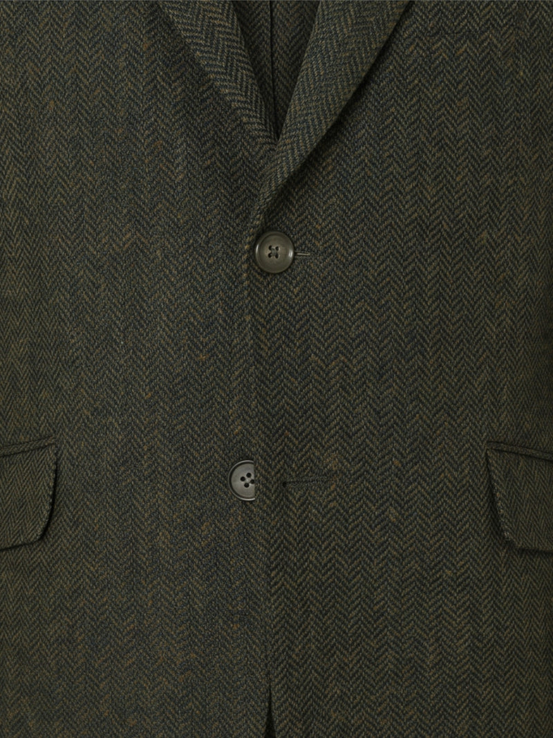 Green herringbone blazer