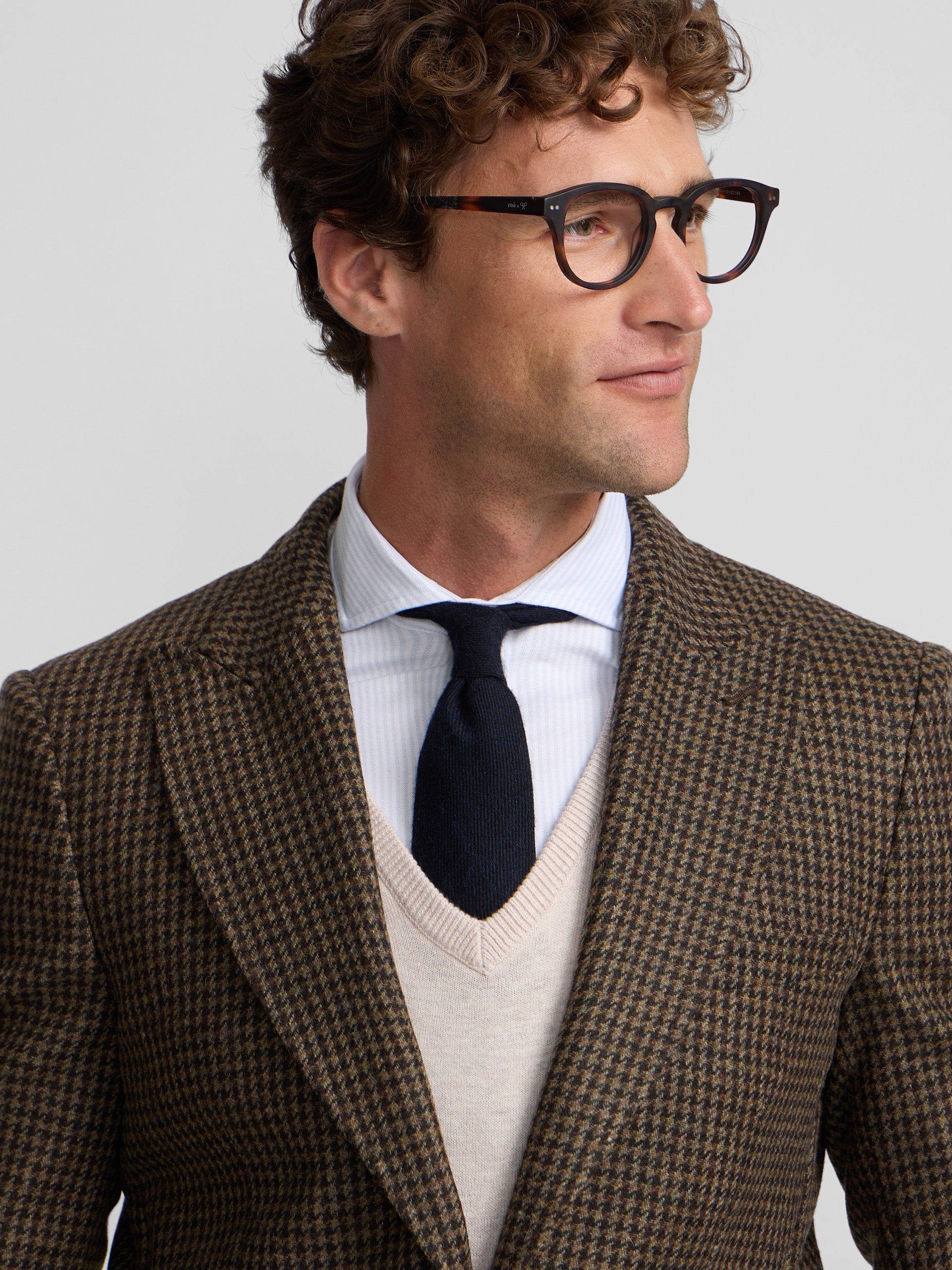 Green houndstooth blazer