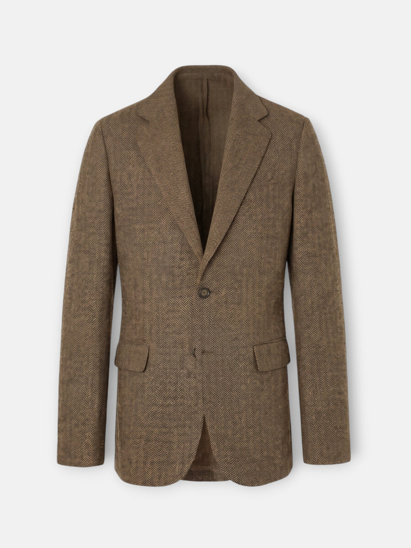 Brown herringbone blazer