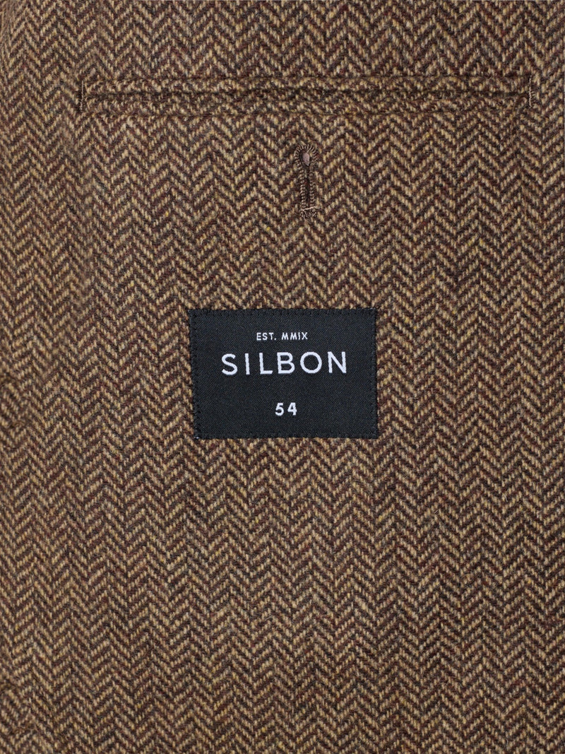 Brown herringbone blazer