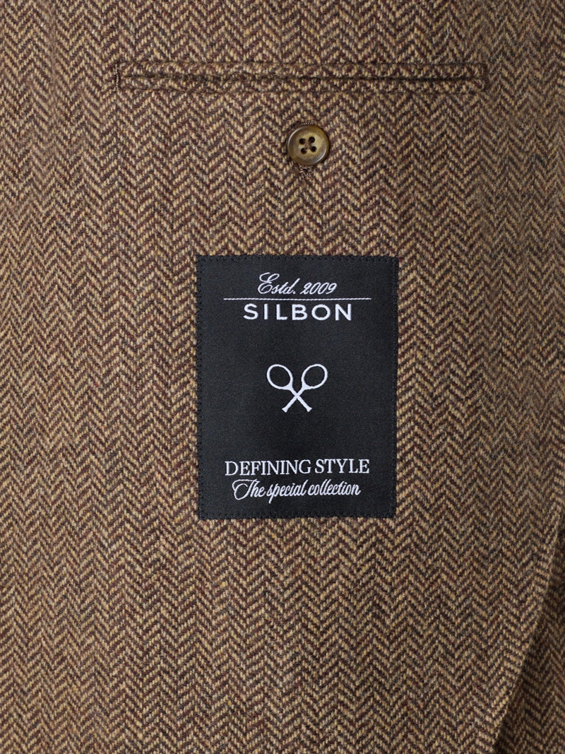 Brown herringbone blazer