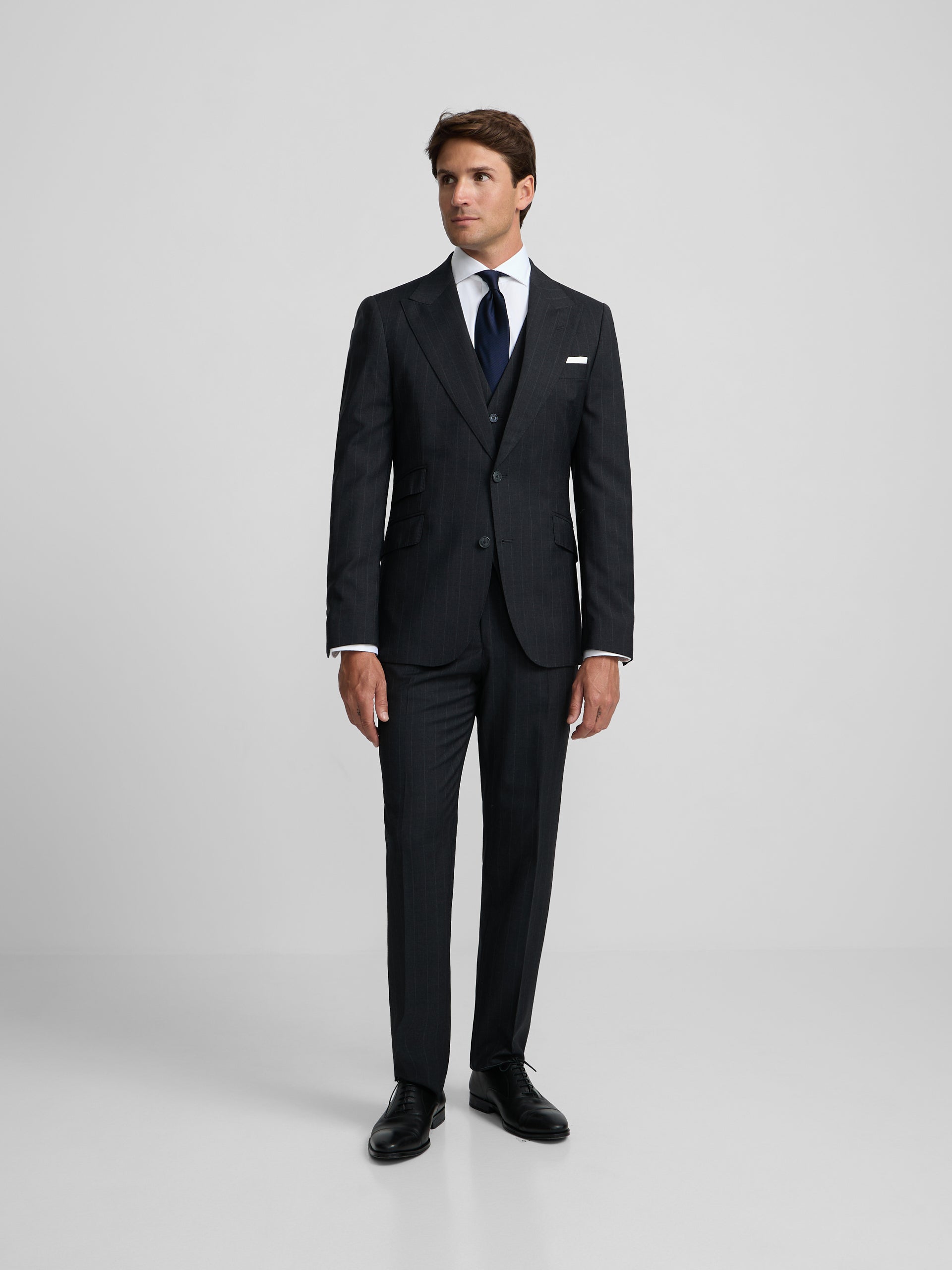 Americana traje raya diplomatica gris