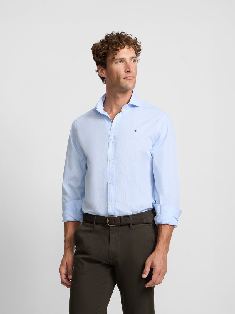 Camisa sport classic cuadro azul