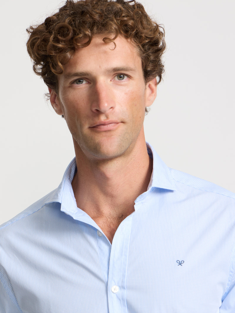 Camisa sport classic cuadro azul