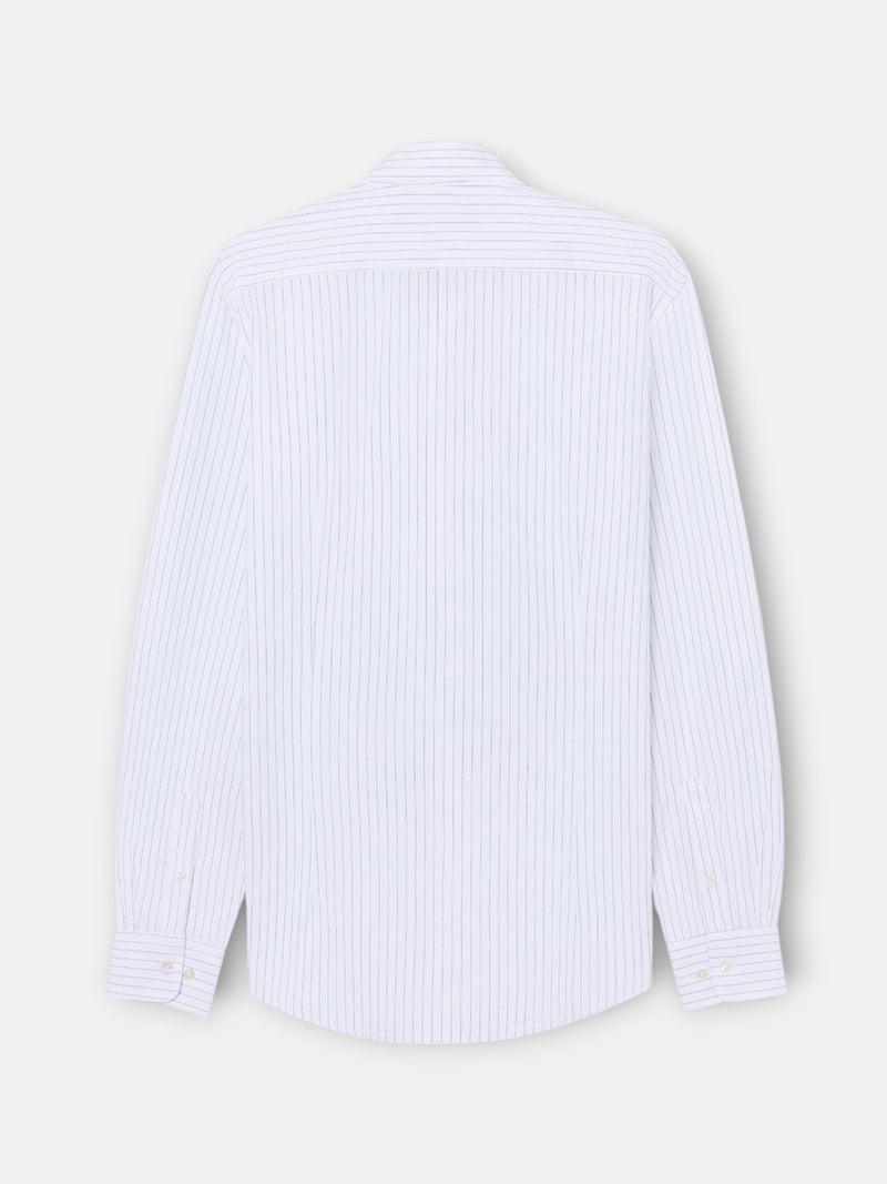 Classic sport shirt with blue and white stripes