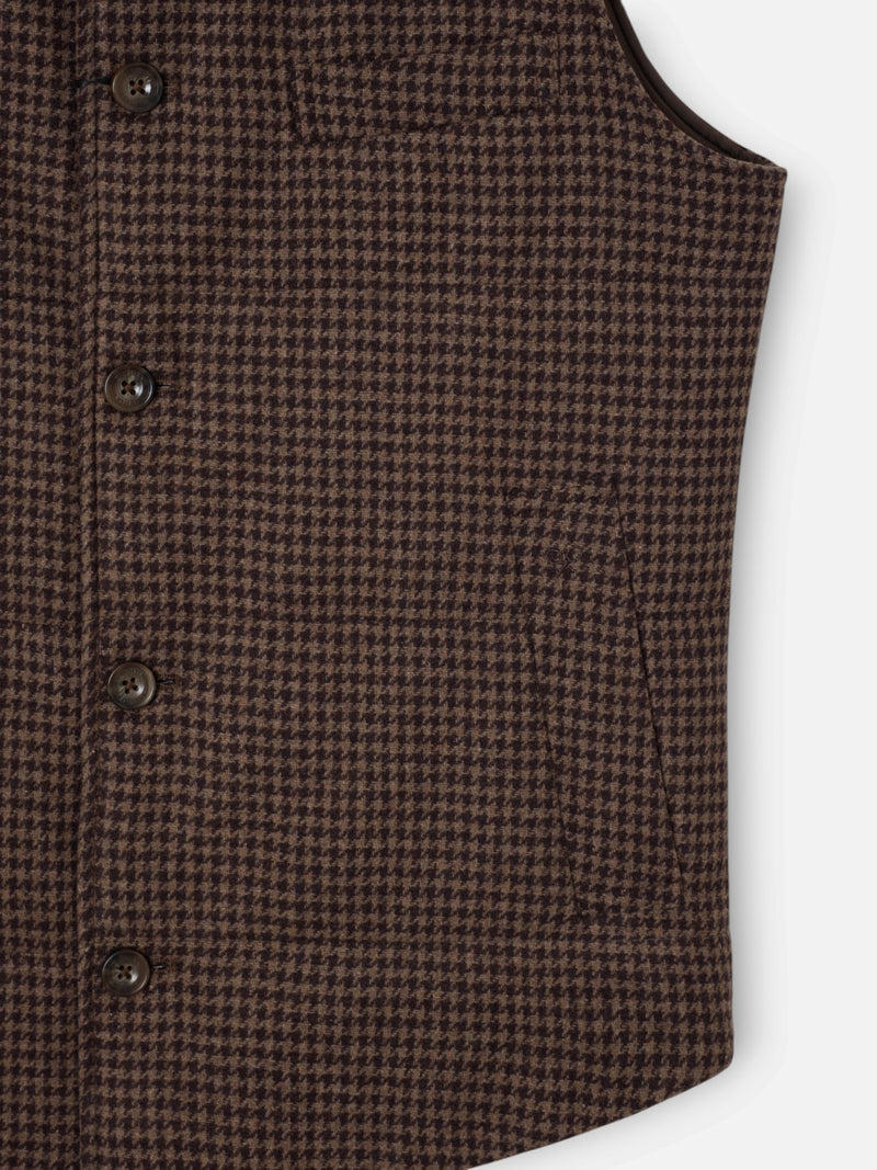 Chaleco casual pata de gallo beige