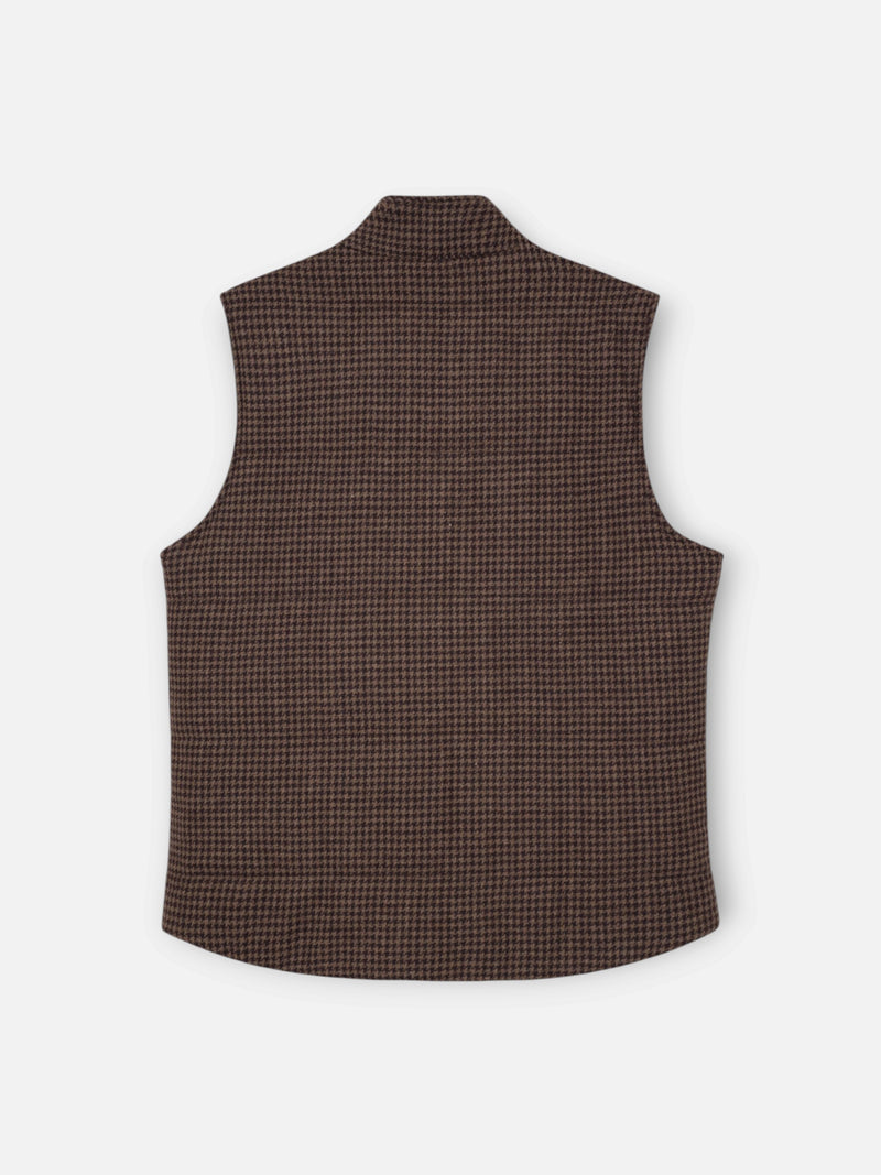 Chaleco casual pata de gallo beige