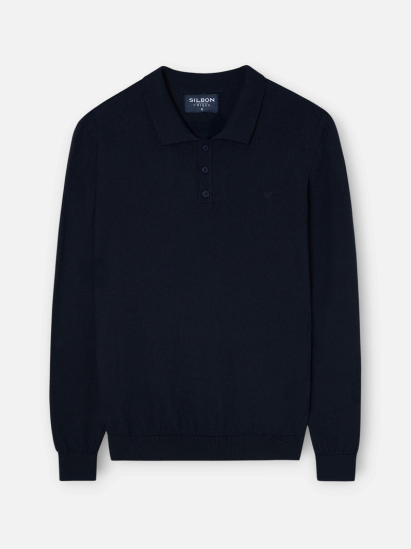 Jersey cuello polo unique azul marino