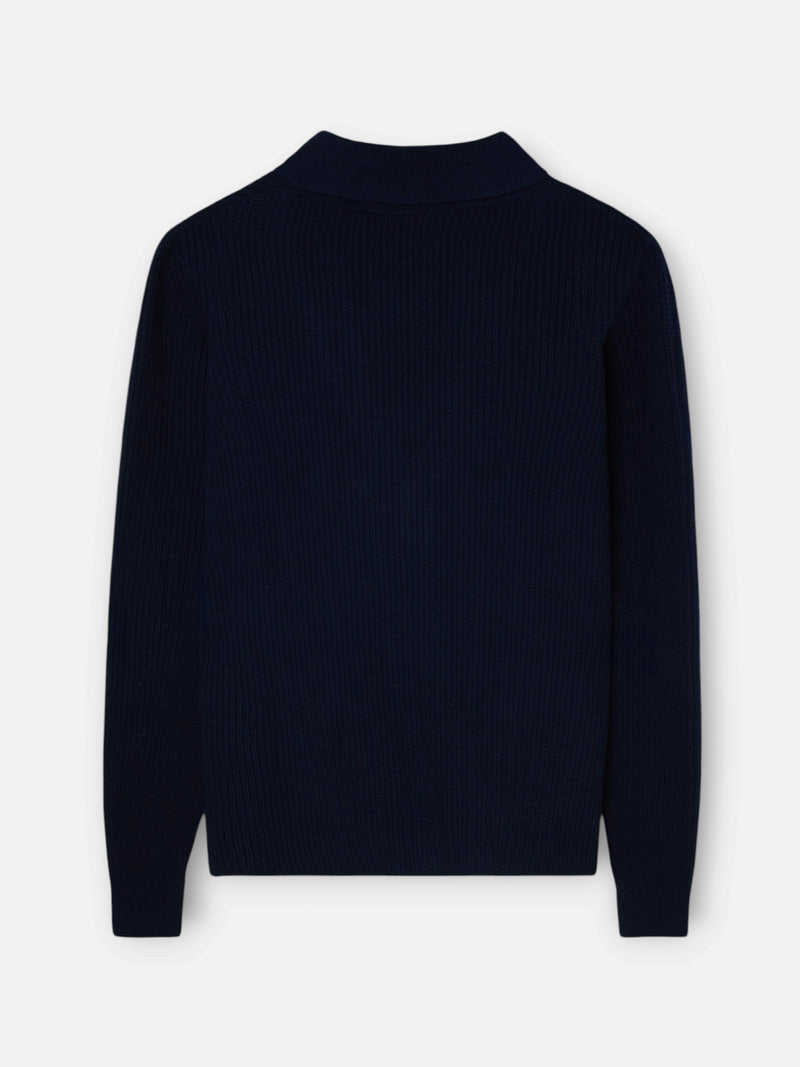 Cardigan unique cuello chal azul marino