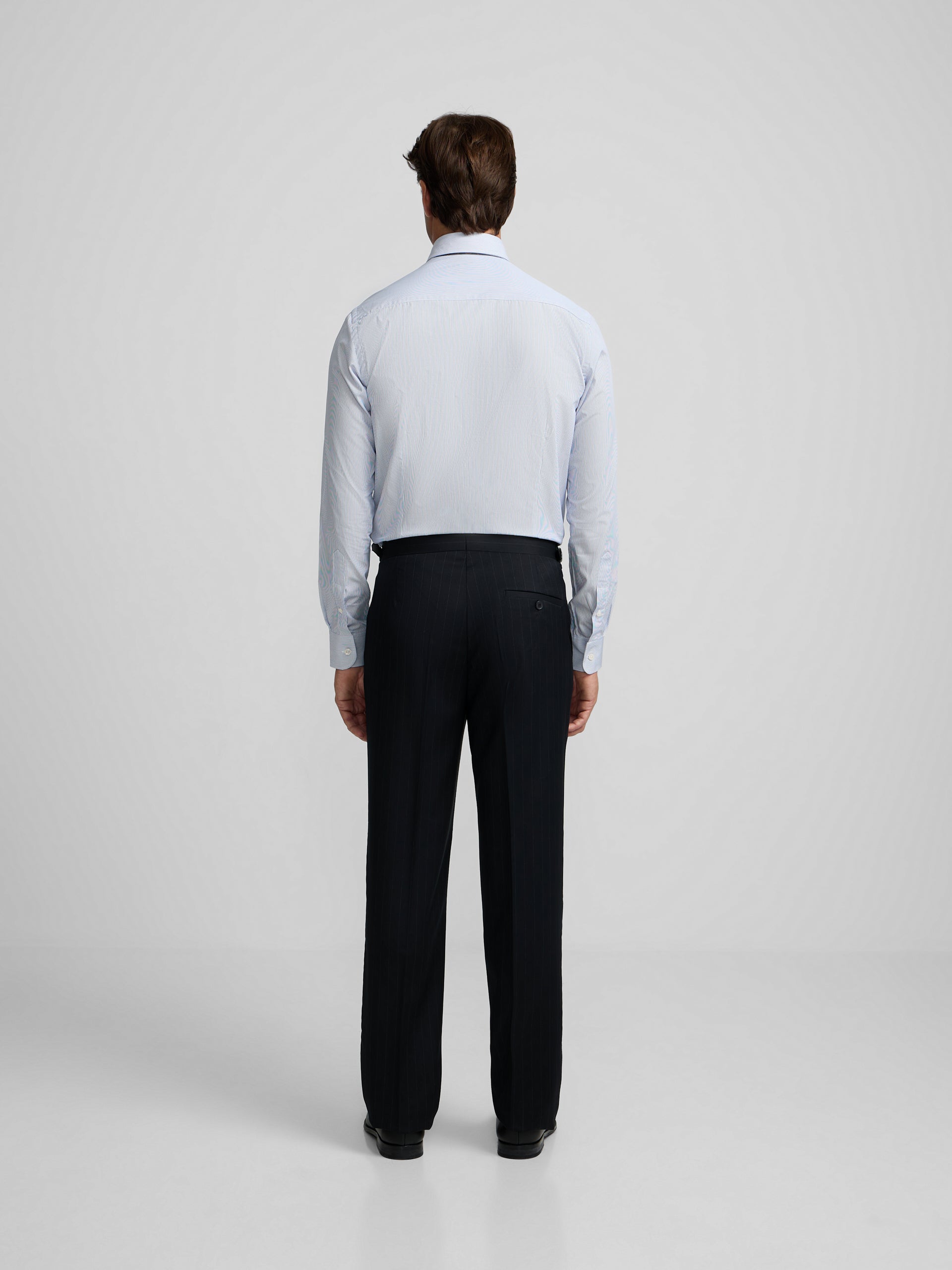 Pantalon traje cruzado raya diplomatica azul marino