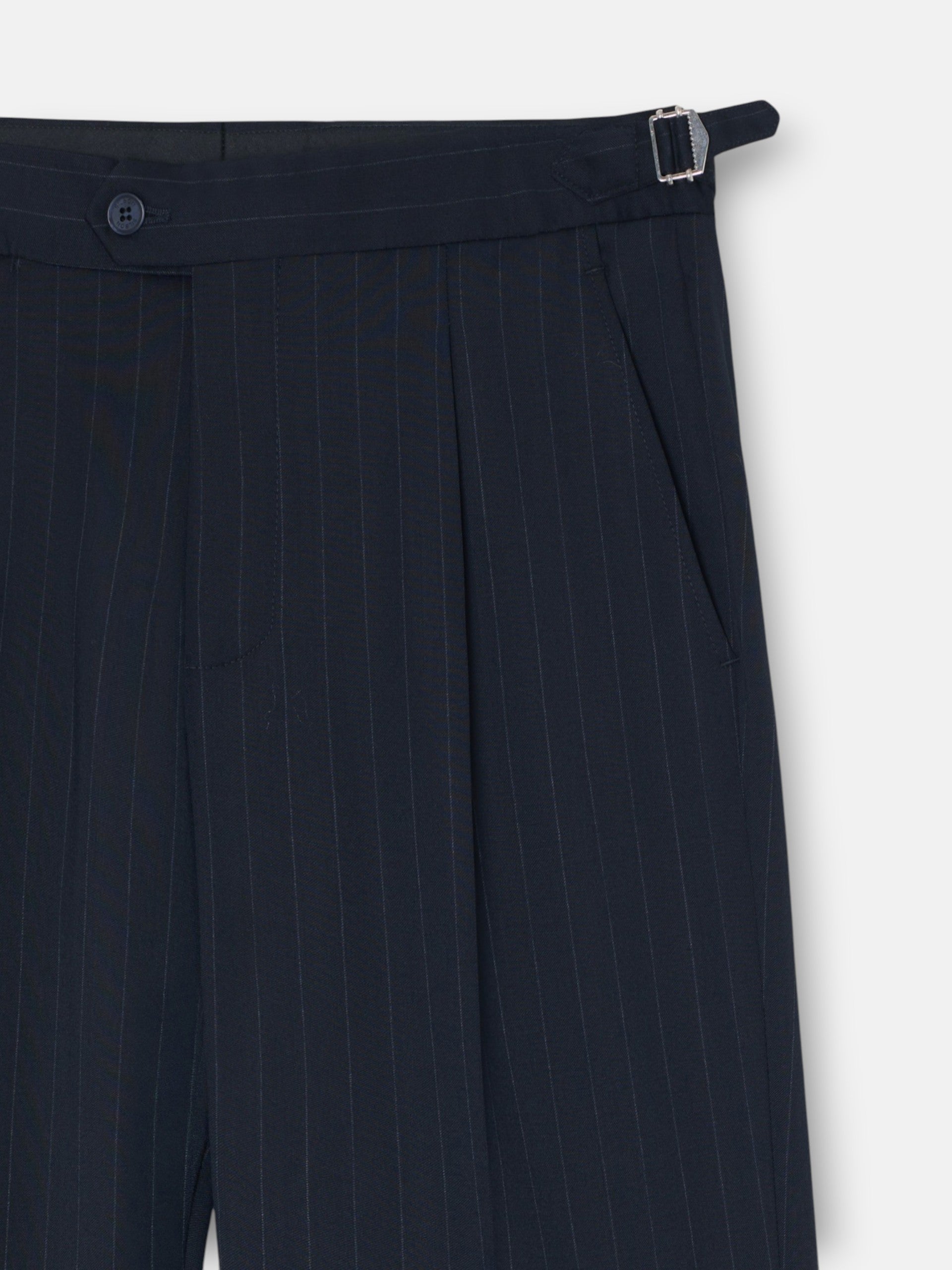 Pantalon traje cruzado raya diplomatica azul marino