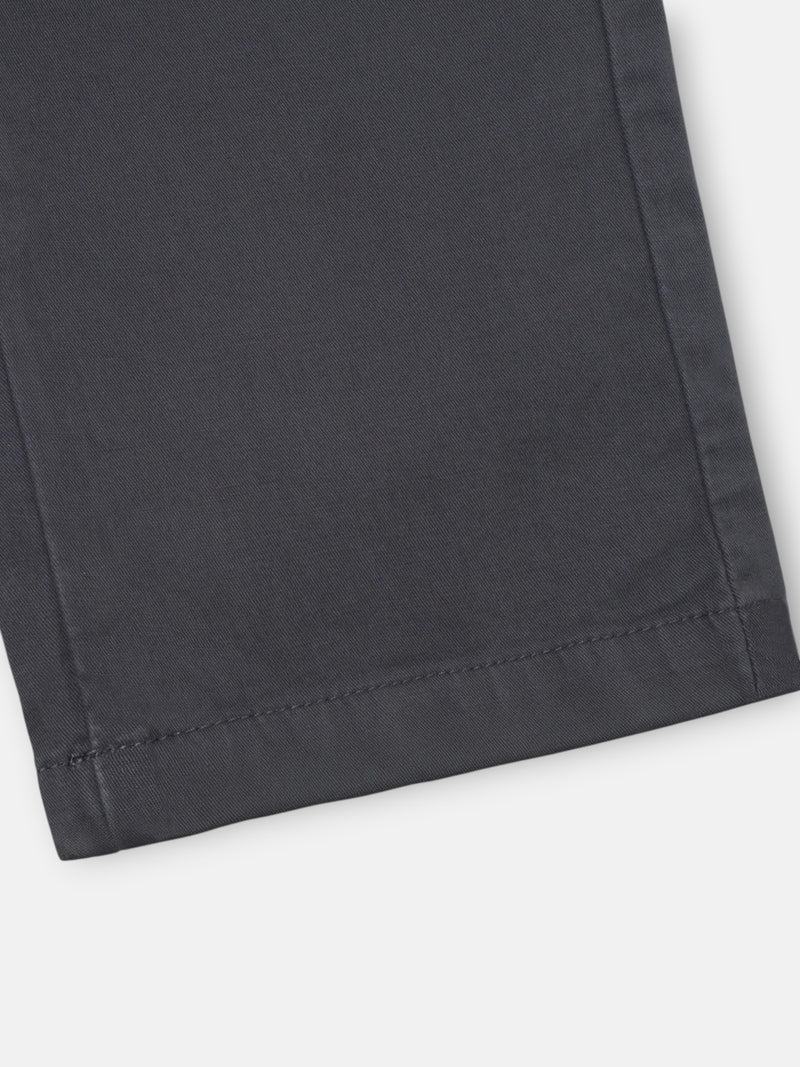Dark grey pleated chino sport trousers