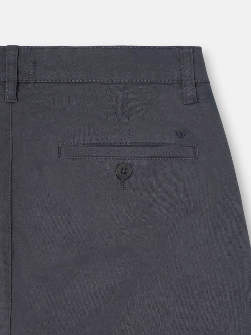 Dark grey pleated chino sport trousers