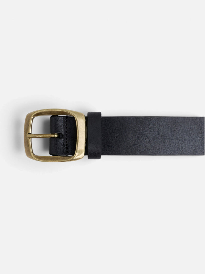 Black unique leather belt