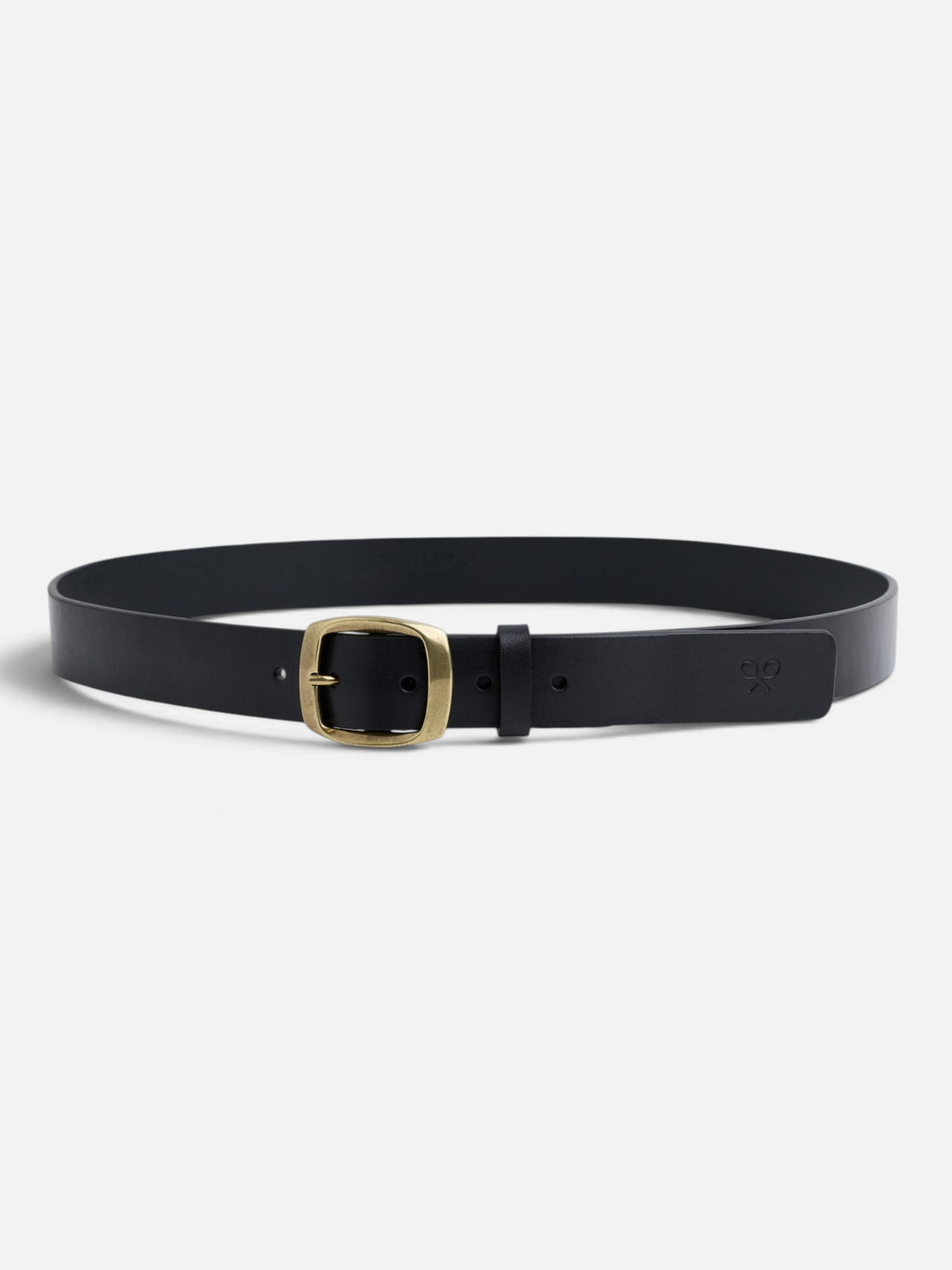 Black unique leather belt