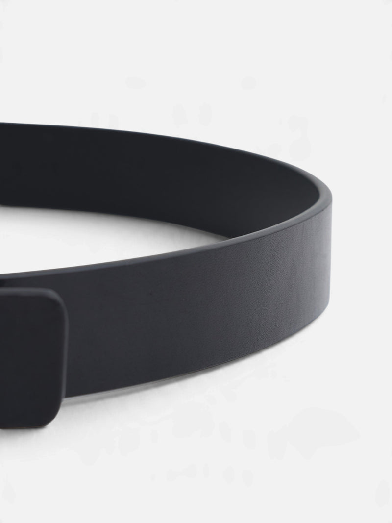 Black unique leather belt
